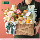 Giỏ Quà Hoa & Trái Cây: Táo Envy, Dưa Lưới | Quà Tặng Chúc Mừng Cho Mẹ và Bé được Vitamin House thiết kế tỉ mỉ
