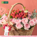 góc chụp cận cảnh - Giỏ Quà Dâu Tây, Hoa Hồng Tặng Người Thương
