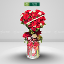 Giỏ Trái Cây Hoa Hồng Đỏ Lãng Mạn Tặng Dịp Lễ Tình Nhân