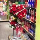 Giỏ Trái Cây Hoa Hồng Đỏ Lãng Mạn Tặng Dịp Lễ Tình Nhân