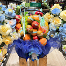 Giỏ Trái Cây Lưới Xanh Hoa Trắng Chúc Mừng Sự Kiện Quan Trọng