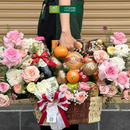 Giỏ Quà Trái Cây, Bánh Kẹo và Hoa Tươi Đẹp Sang Trọng Cảm Ơn Khách Hàng, Đối Tác