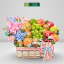 Giỏ Quà Trái Nho Xanh và Hoa Tươi Sang Trọng Chúc Mừng Khai Trương Hồng Phát