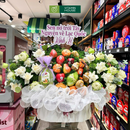 Giỏ Quà Trái Cây Dâng Lễ Chùa với Hoa Sen Trang Trọng