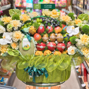 Giỏ Trái Cây Cao Cấp Hoa Tươi Tone Xanh Chúc Mừng Các Dịp Lễ