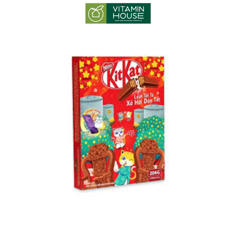 Kitkat Nestlé Hộp Giấy Tết 12 thanh 204g