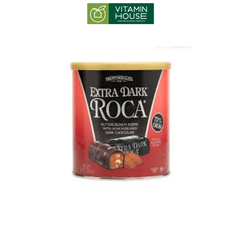 Kẹo Socola Đắng Extra Dark Almonds Roca Mỹ Hộp 284g