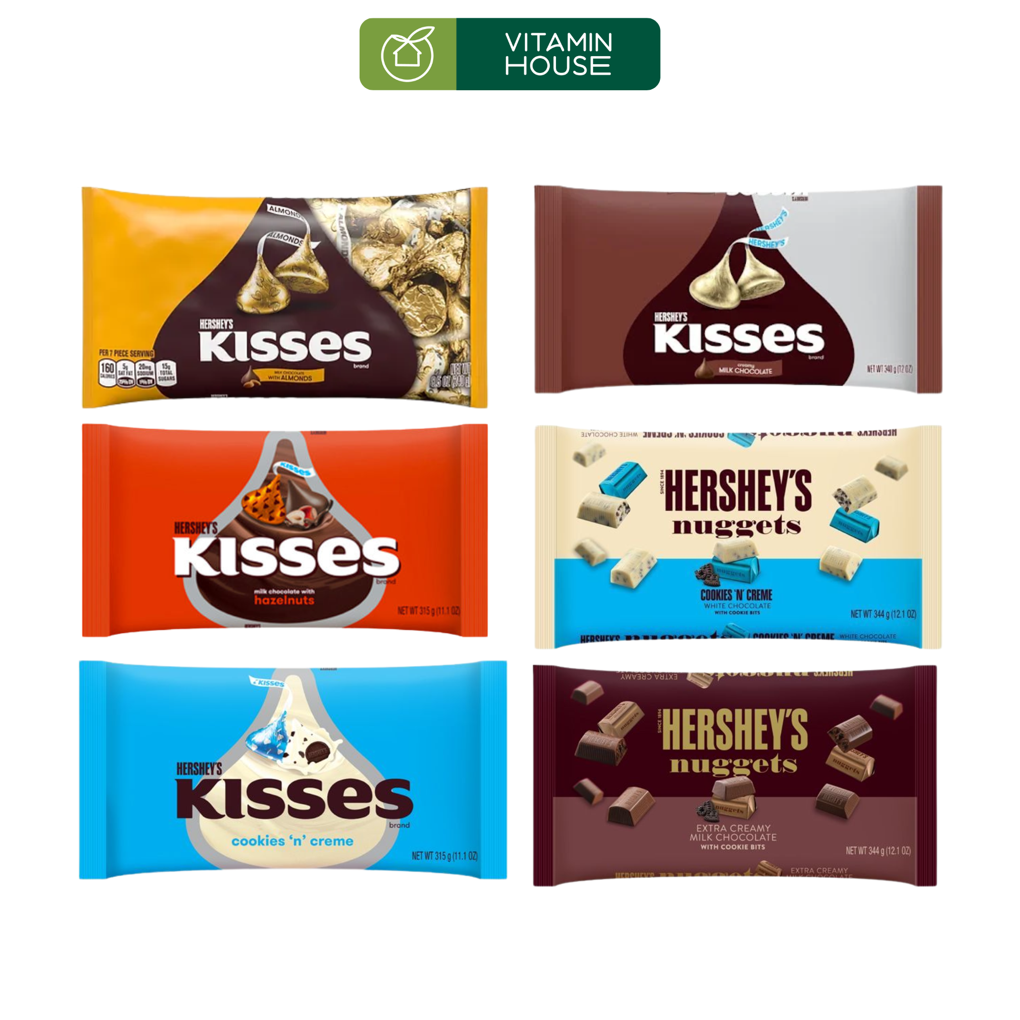 Socola Sữa Hersheys Nuggets Gói 344g