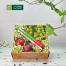 góc chính diện hình ảnh ộp Quà Trái Cây Táo, Nho Xanh Nhập Khẩu Dịp Valetine