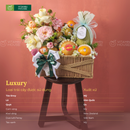 Giỏ Quà Hoa & Trái Cây: Táo Đỏ, Dưa Lưới | Quà Tặng Chúc Mừng Cho Mẹ và Bé