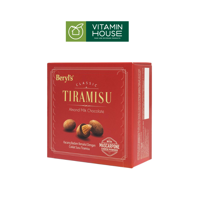 Hộp Chocolate Sữa Hạnh Nhân Beryls Vị Tiramisu 65G (Đỏ)
