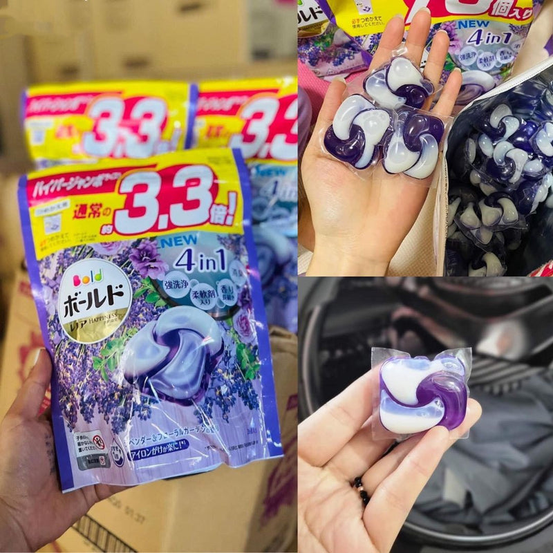 Gói 36 Viên Giặt Xả Gel Bold Hương Lavender Tím Nhật