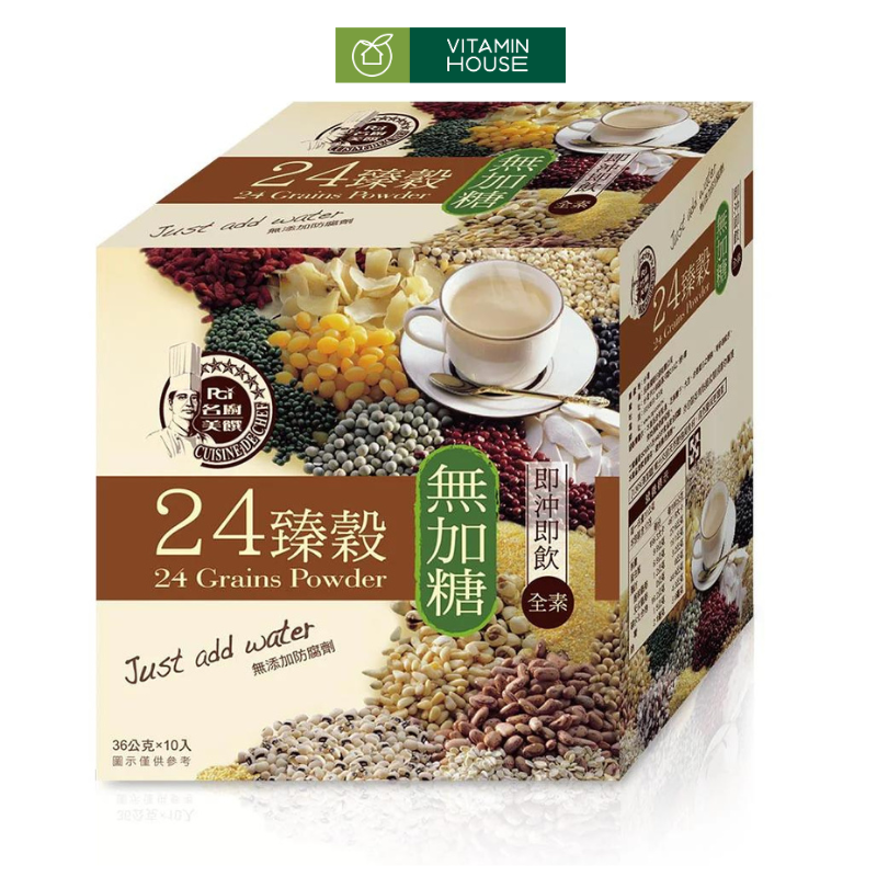 Bột Ngũ Cốc Cusine De Chef Chay 24 Loại Hạt Và Nấm Hộp 50 Gói