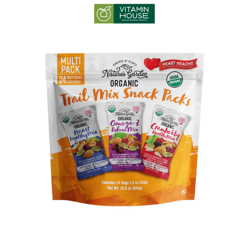 Hạt Tổng Hợp Organic Trail Mix Snack Packs Mỹ Bịch 24 Gói