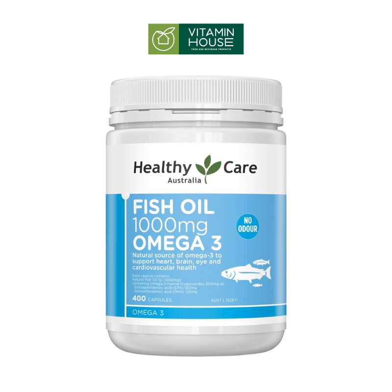 Dầu cá Healthy Care Fish Oil 1000mg Omega-3 400v