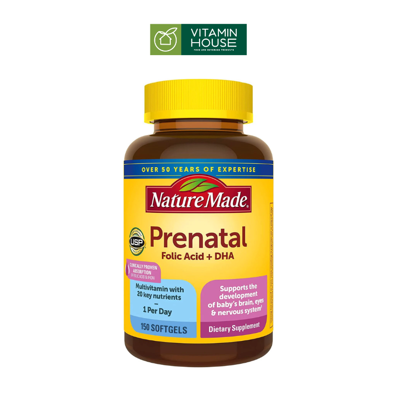 Viên Uống Bổ Sung Vitamin Cho Bầu Prenatal Muilti + DHA Mỹ Hộp 150 Viên