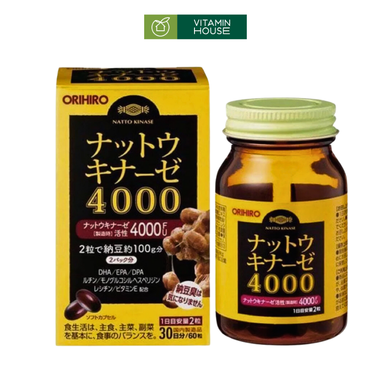Viên Uống Chống Đột Quỵ Natto Kinase 4000FU (60 Viên)