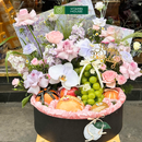 Giỏ Trái Cây Lê Hàn Quốc Trang Trí Hoa Tươi Đẹp Rực Rỡ. Món quà dành Tặng Sinh Nhật