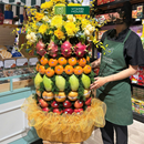 Giỏ Trái Cây Lê, Quýt, Xoài Dâng Hương, trang trí phù hợp để Dâng Lễ. Món quà Tịnh Tâm An Lạc