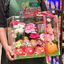 Giỏ Trái Cây trang trí hoa tươi đựng trong vali. Gửi Gắm Niềm Vui và Hy Vọng