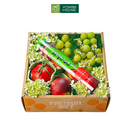 hộp quà trái cây táo, nho xanh, lựu ấn độ nhập khẩu. Tặng bạn gái nhân dịp valentine