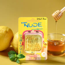 Kẹo Ngậm Thơm Miệng Không Đường Vị Honey Nude Capsule Thái Gói 1.77g
