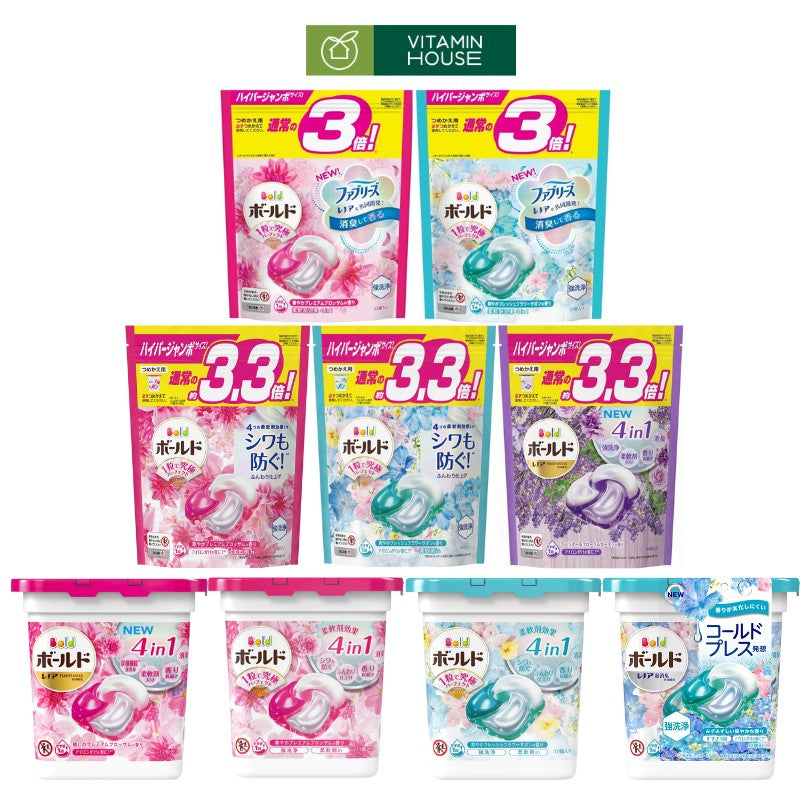 Viên Giặt Xả Gel Bold Nhật Bản Nhiều Loại Hương Thơm Dài Lâu