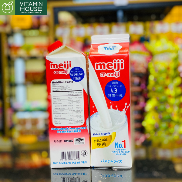 Sữa Tươi Thanh Trùng 4.3% Meiji Nhật Hộp 946ml (Đỏ)