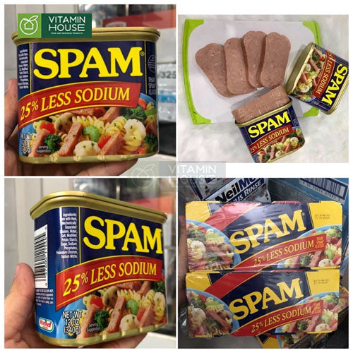 Thịt Hộp Spam 25% Less Sodium Mỹ 340g (ít mặn)