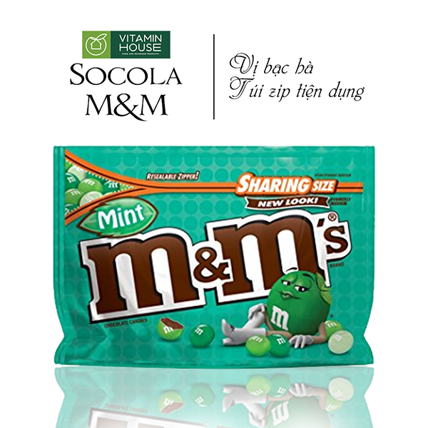 Chocolate M&M Mint Dark túi zip 272.2g (new)