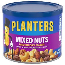 Hạt Hỗn Hợp Không Muối Mixed Nuts Planters Mỹ Hộp 292g