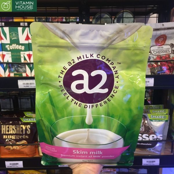 Sữa Bột Tách Kem Skim Milk A2 Úc Gói 1kg (Hồng)