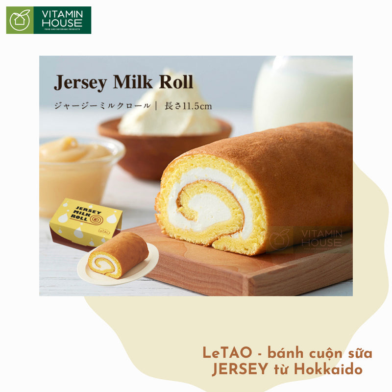 Bánh Bông Lan Cuộn Tươi Jersey Milk Roll LeTao Nhật 1 Hộp