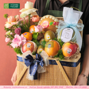 góc chụp cận cảnh Giỏ Trái Cây Táo Envy, Dưa Lưới, Tặng Đồng Nghiệp, Người Thân