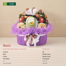Giỏ Trái Cây Dưa Lưới, Táo, Tông Tím- Kính Biếu, Dâng Lễ Sang Trọng