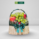Giỏ Quà Trái Cây Nho Xanh và Táo Nhập Khẩu Tặng Người Thân