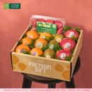 Hộp quà hoa và trái cây Quýt, Dâu Hàn, kiwi, dâu