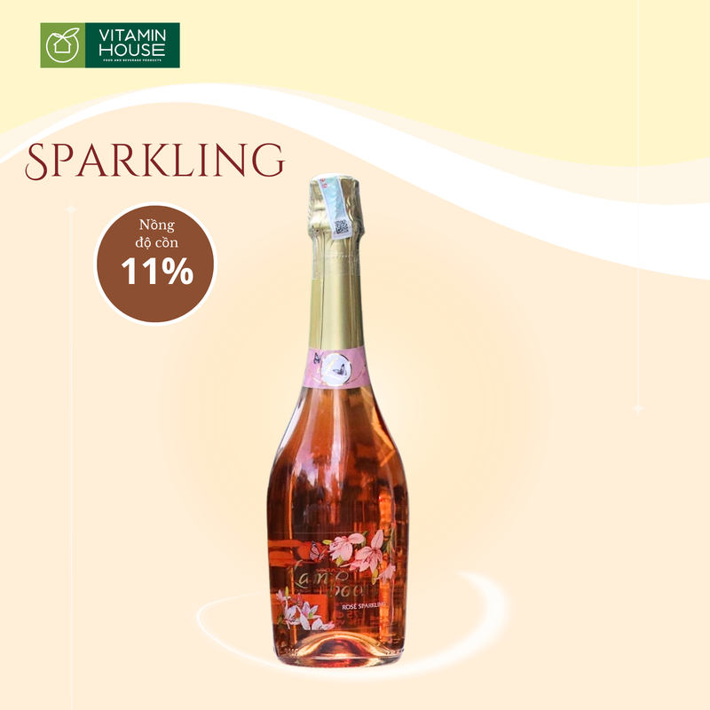 Rượu Vang Sparkling Tây Ban Nha Lamboom Rose 750ml 11% Hương Vị Tinh Tế