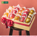 khay gỗ trái cây tươi ngon - quà tặng ý nghĩa: Táo Envy, Kiwi Vàng, Cam, Quý tươi ngon | Vitamin House
