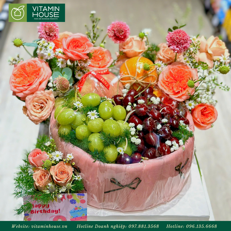 Giỏ Quà Trái Cây & Hoa Tươi Chúc Mừng Sinh Nhật