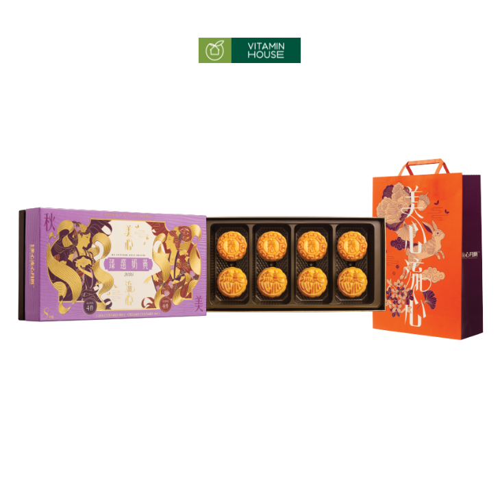 Bánh Trung Thu Nhập Khẩu Meixin HongKong Duet Trứng Chảy & Creamy (45gx8 cái/hộp)