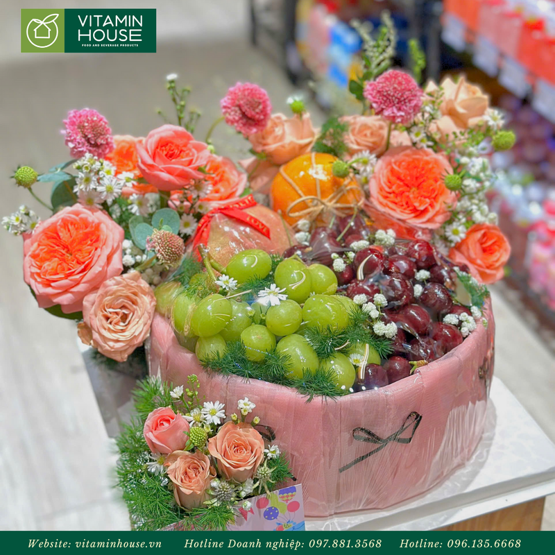 Giỏ Quà Trái Cây & Hoa Tươi Chúc Mừng Sinh Nhật