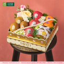 Hộp Quà Trái Cây Táo Đỏ, Kiwi Vàng, Hoa Tươi Tặng Các Dịp