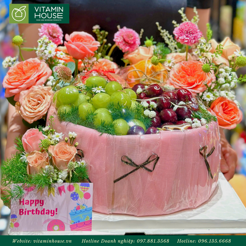 Giỏ Quà Trái Cây & Hoa Tươi Chúc Mừng Sinh Nhật