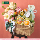 Giỏ Quà Hoa & Trái Cây: Táo Envy, Dưa Lưới | Quà Tặng Chúc Mừng Cho Mẹ và Bé Sang Trọng