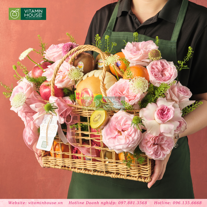 Giỏ Quà Trái Cây Táo Envy, Kiwi, Lê Tặng Sinh Nhật, Cảm Ơn