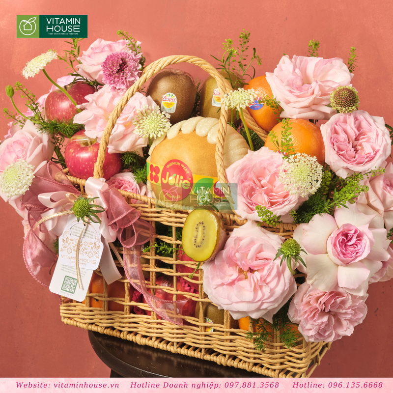 Giỏ Quà Trái Cây Táo Envy, Kiwi, Lê Tặng Sinh Nhật, Cảm Ơn
