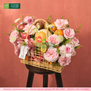 Giỏ xách mây hoa và trái cây nhập khẩu biếu tặng