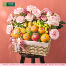 Giỏ Quà Trái Cây Nho Xanh, Táo Envy, Lê Hàn với giỏ cói chất lượng cao