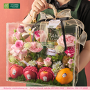 Hộp Vali Xách Tay Quà Hoa Tươi & Trái Cây Nhập Khẩu Cam Vàng, Kiwi, Táo Envy Sang Trọng Tặng Đối Tác